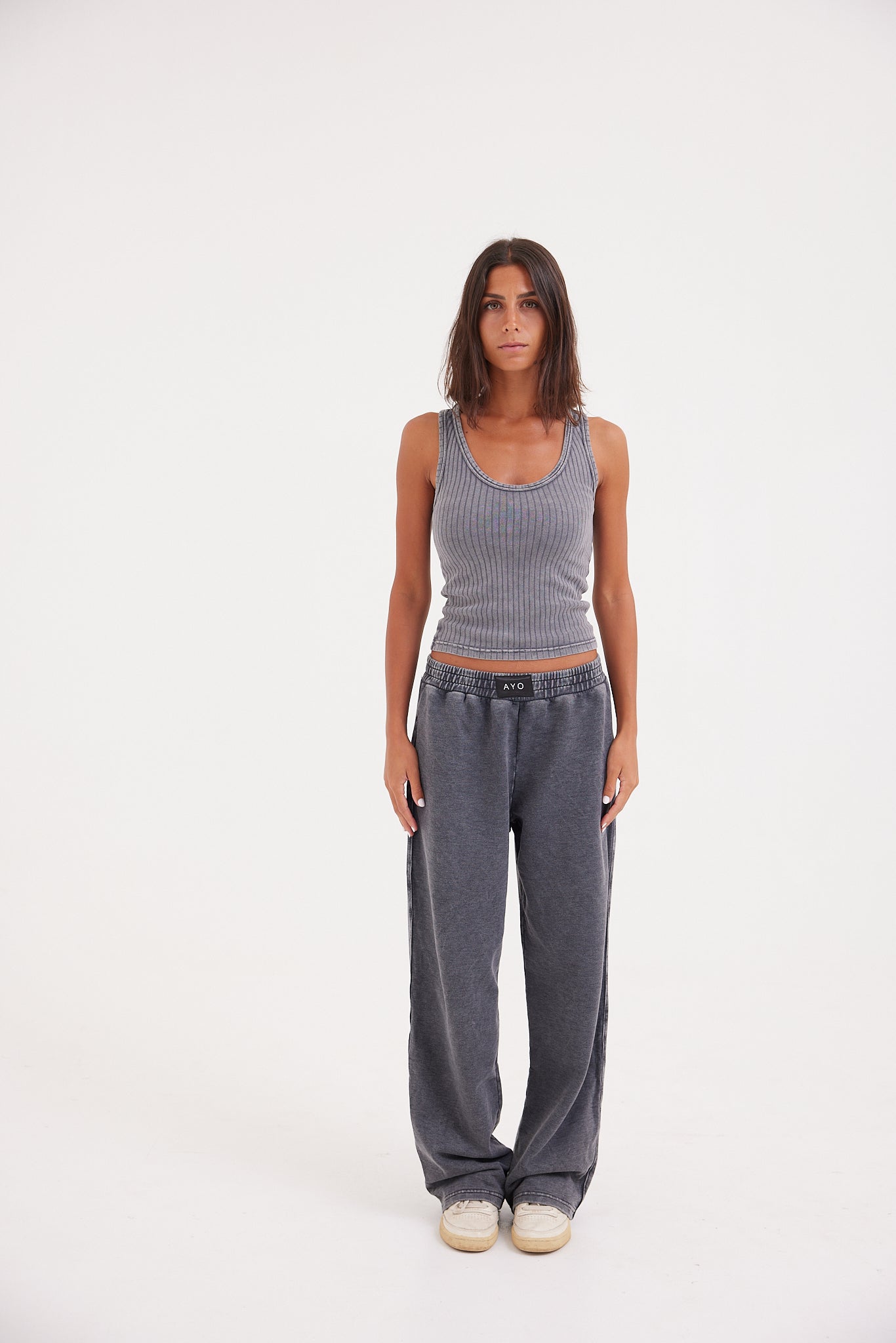Stone Wash Sweatpants - Dark Grey