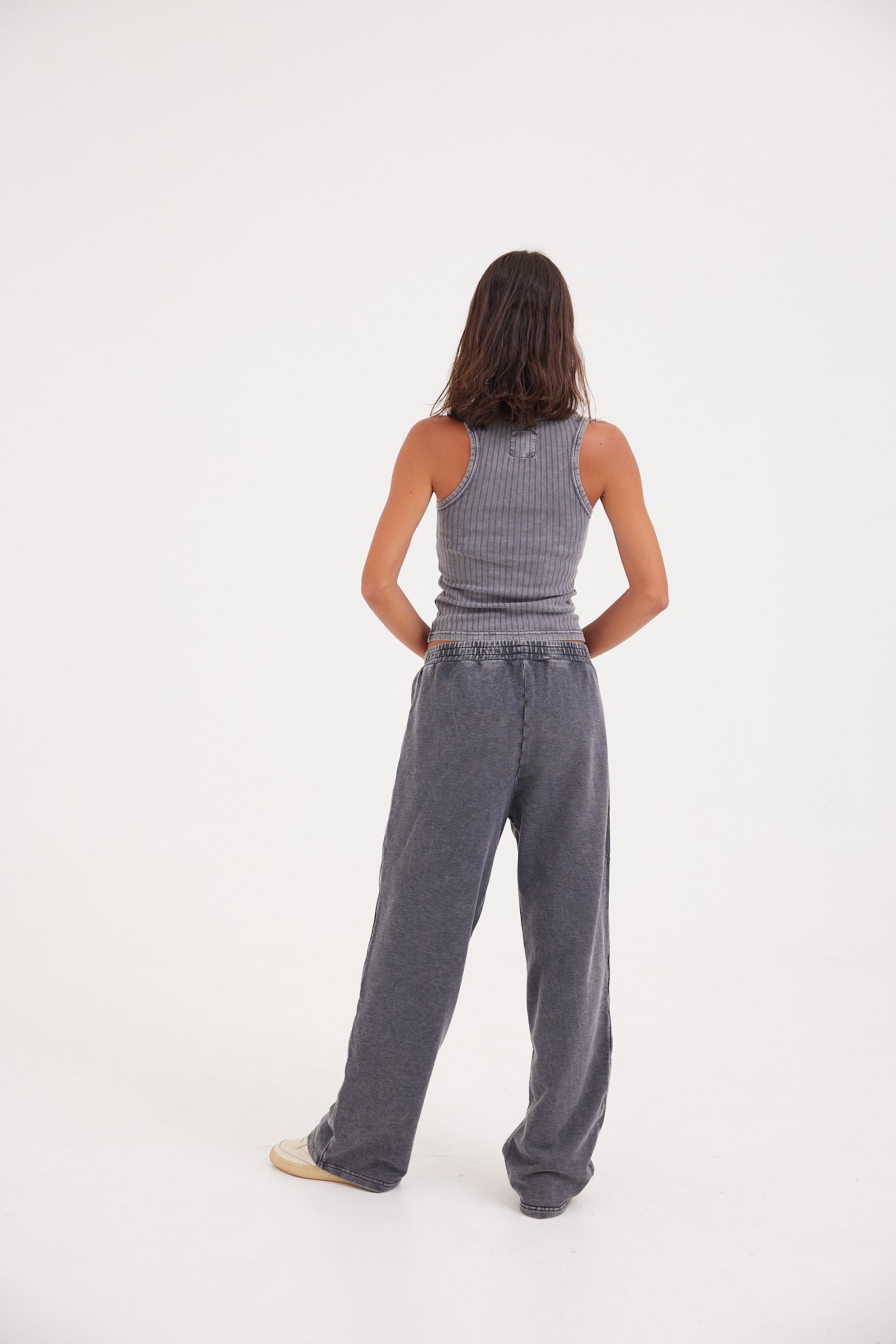 Stone Wash Tank Top - Dark Grey
