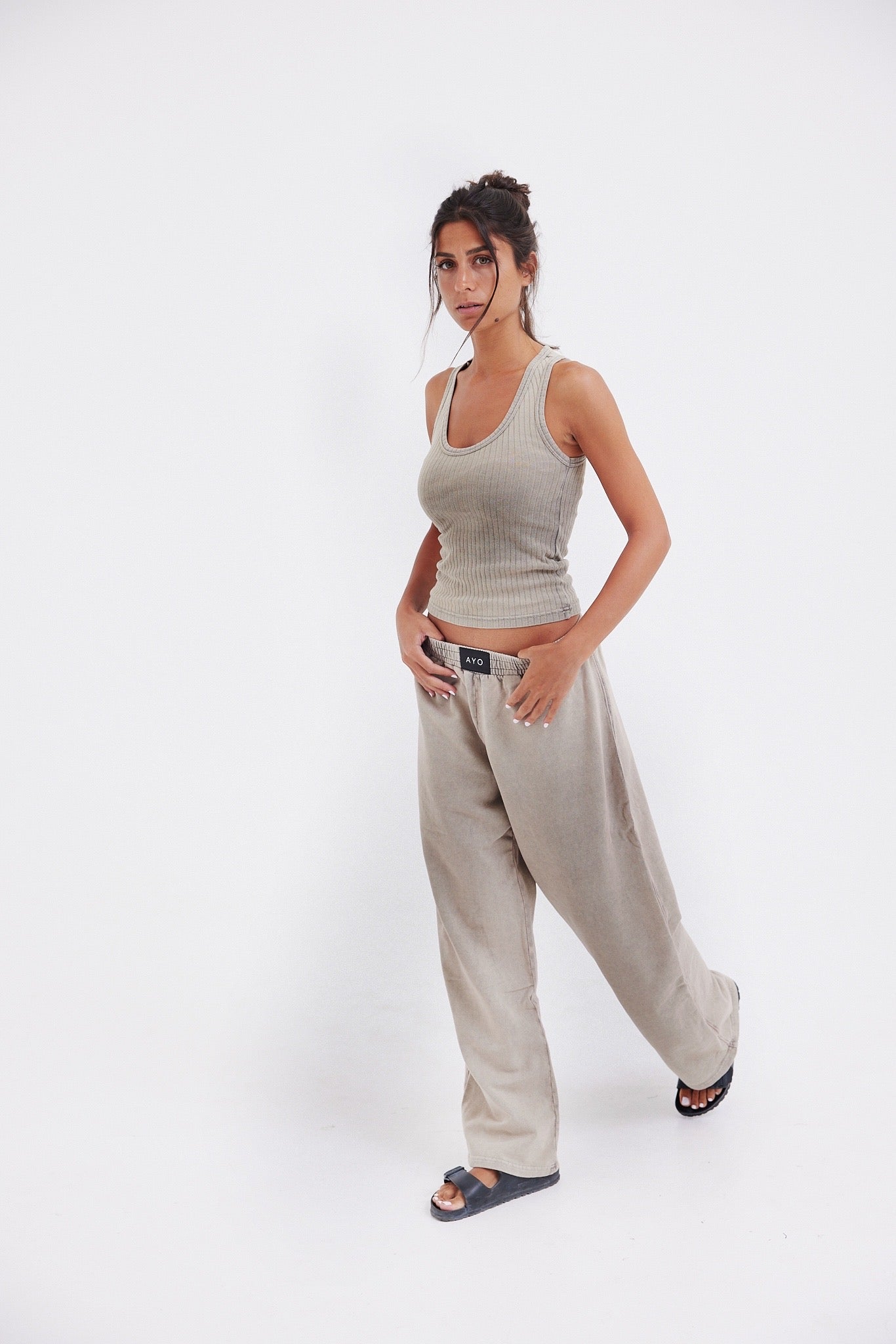 Stone Wash Sweatpants - Sand