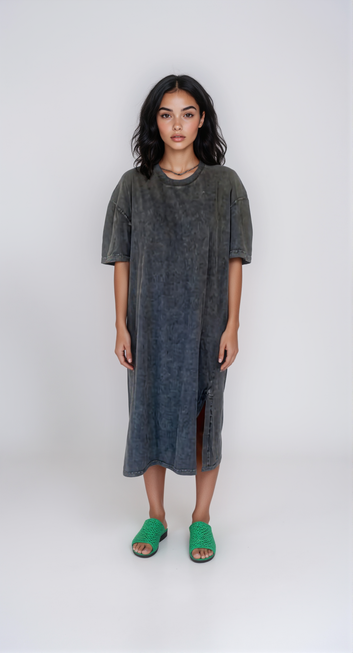 Stone Wash Dress - Grey