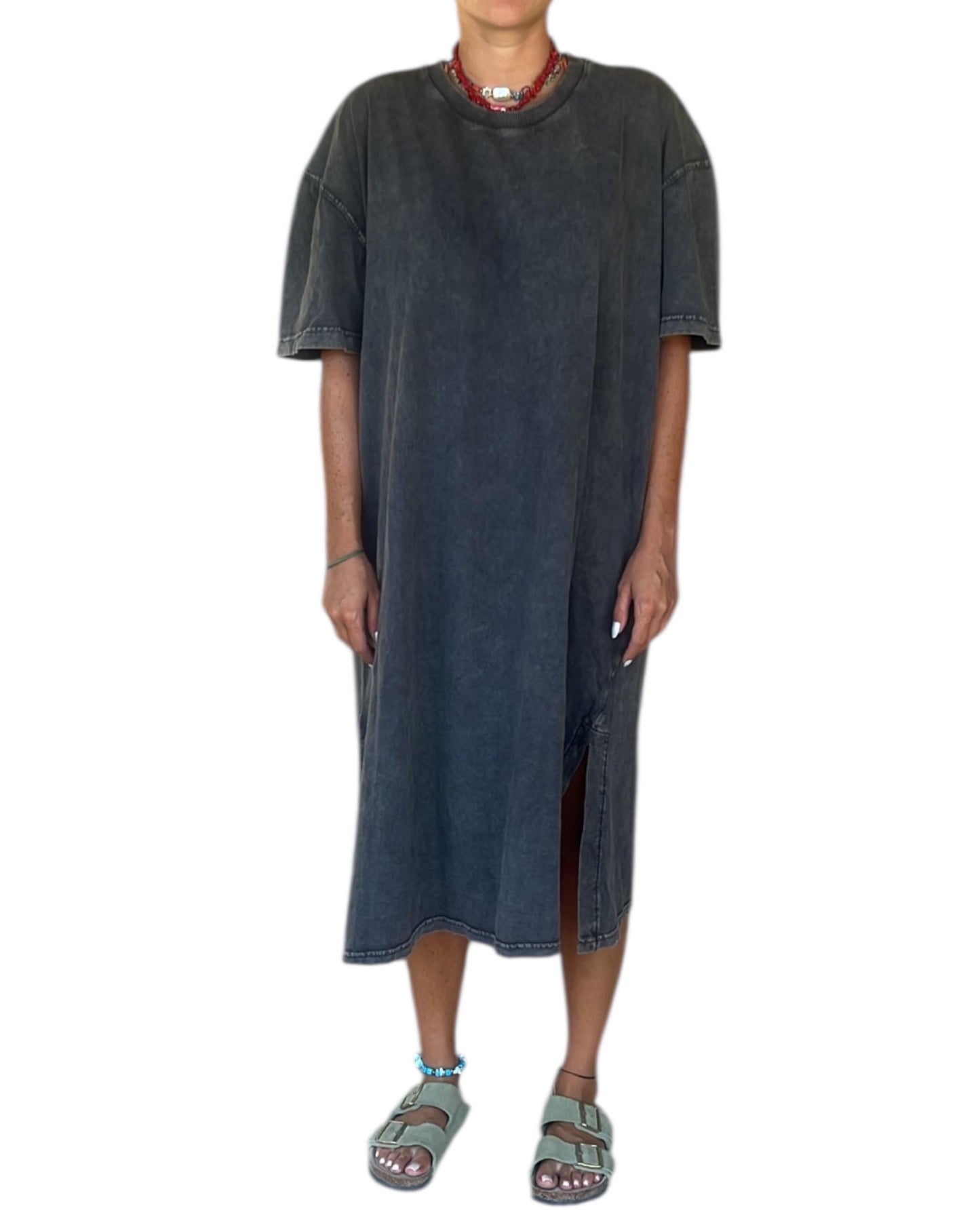 Stone Wash Dress - Grey