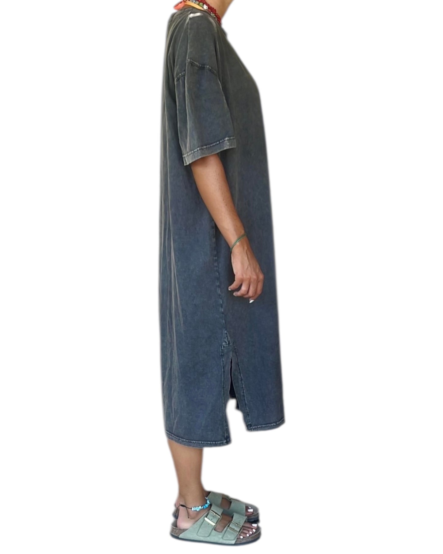 Stone Wash Dress - Grey