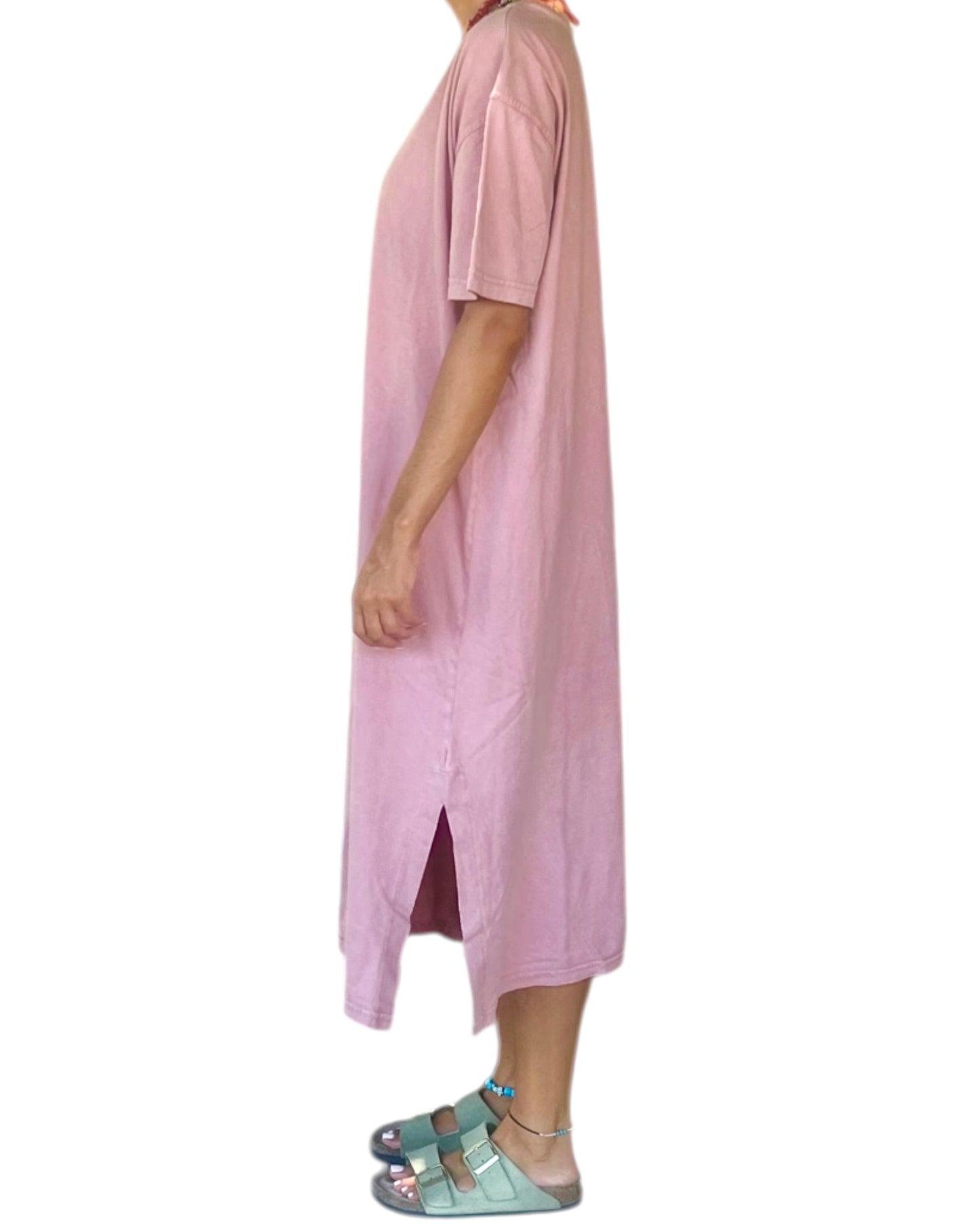 Stone Wash Dress - Coral Red