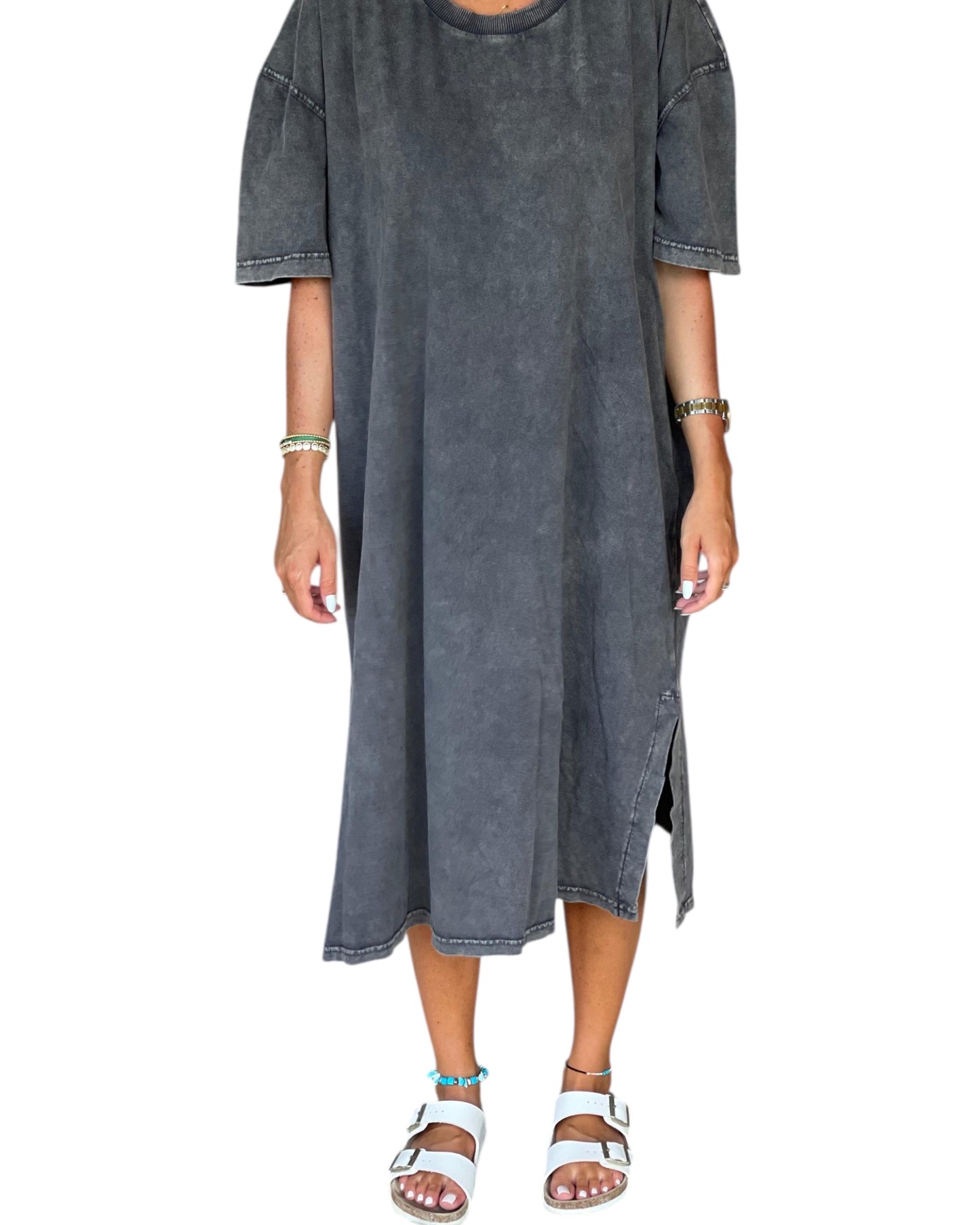 Stone Wash Dress - Grey