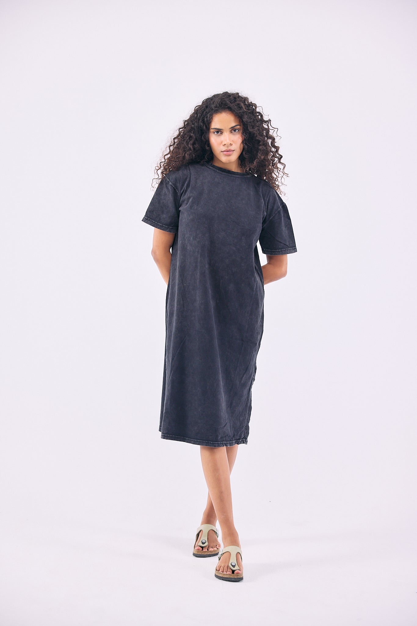 Stone Wash Dress - Black