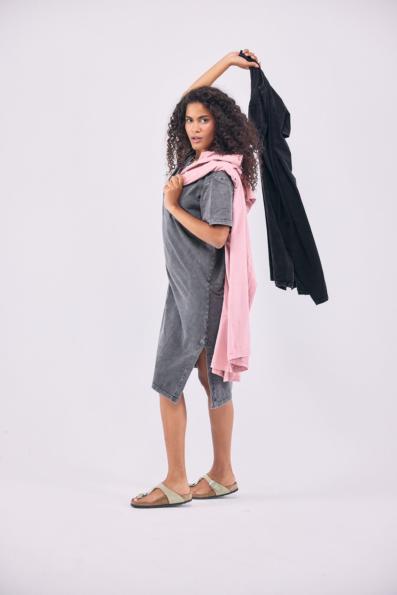 Stone Wash Dress - Grey