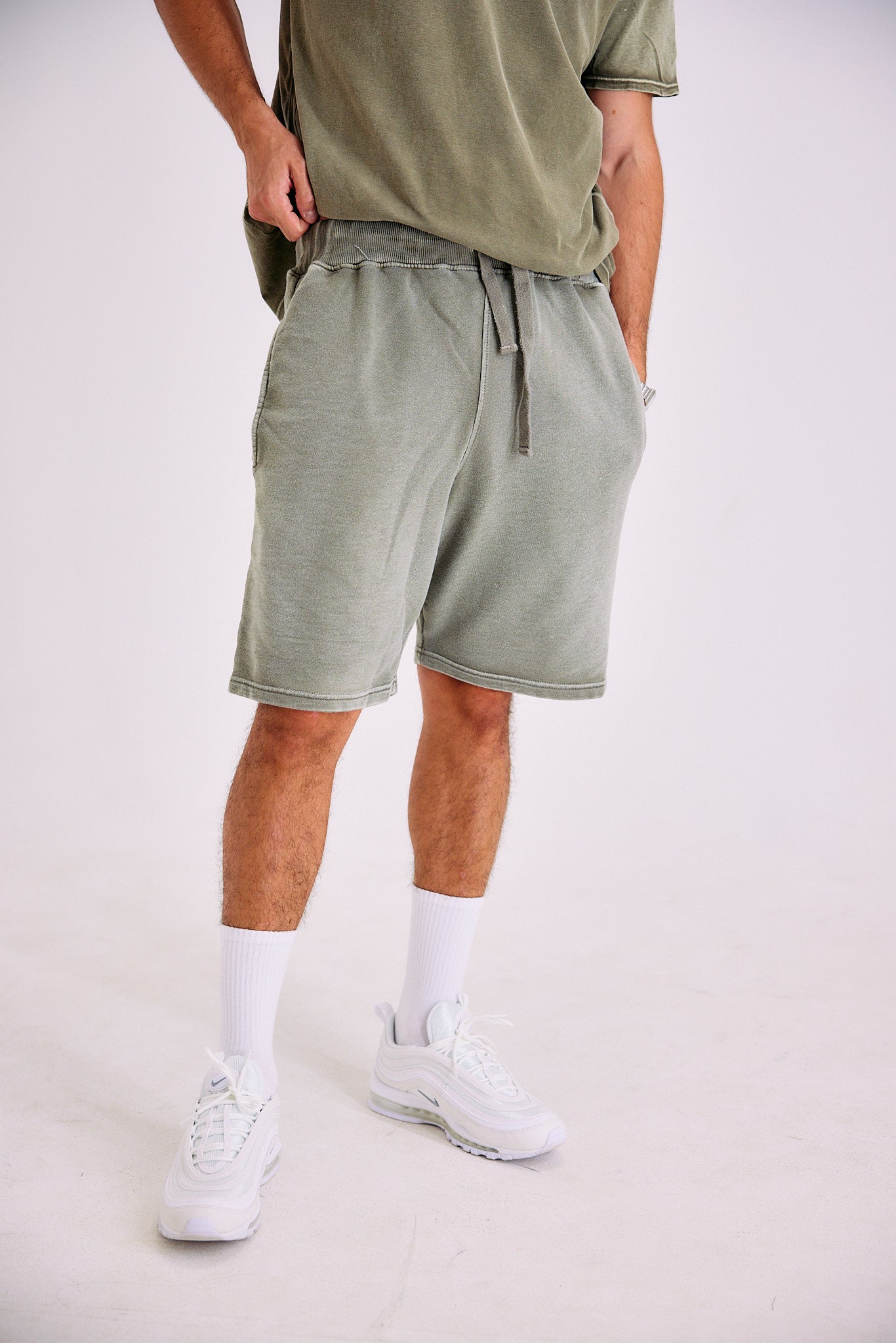 23 Stone Wash Shorts - Olive