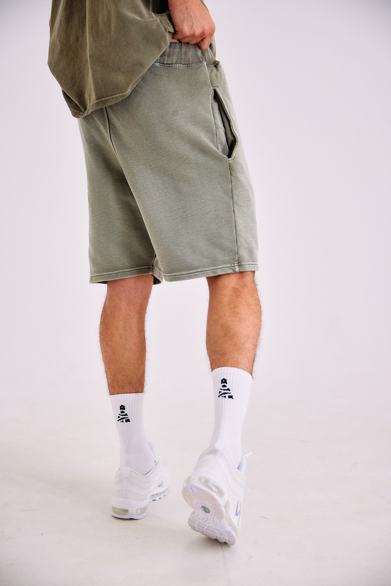 23 Stone Wash Shorts - Olive