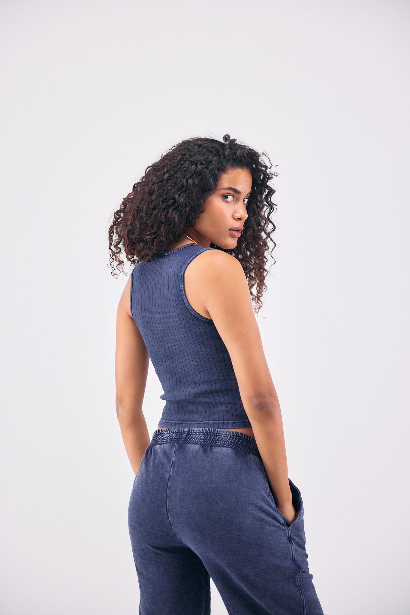 Stone Wash Tank Top - NAVY