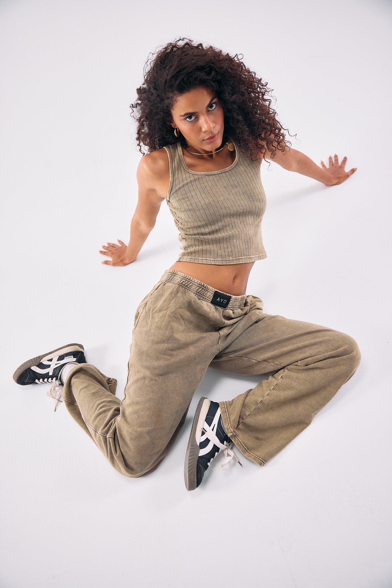 Stone Wash Sweatpants - OLIVE
