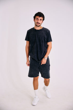 23 Stone Wash Shorts - Black