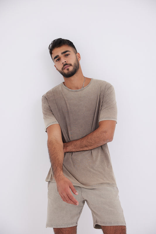 Stone Wash T-shirt - Ivory Sand