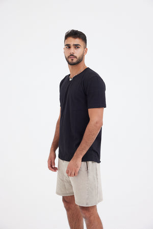 Lofty Linen T-shirt - Black