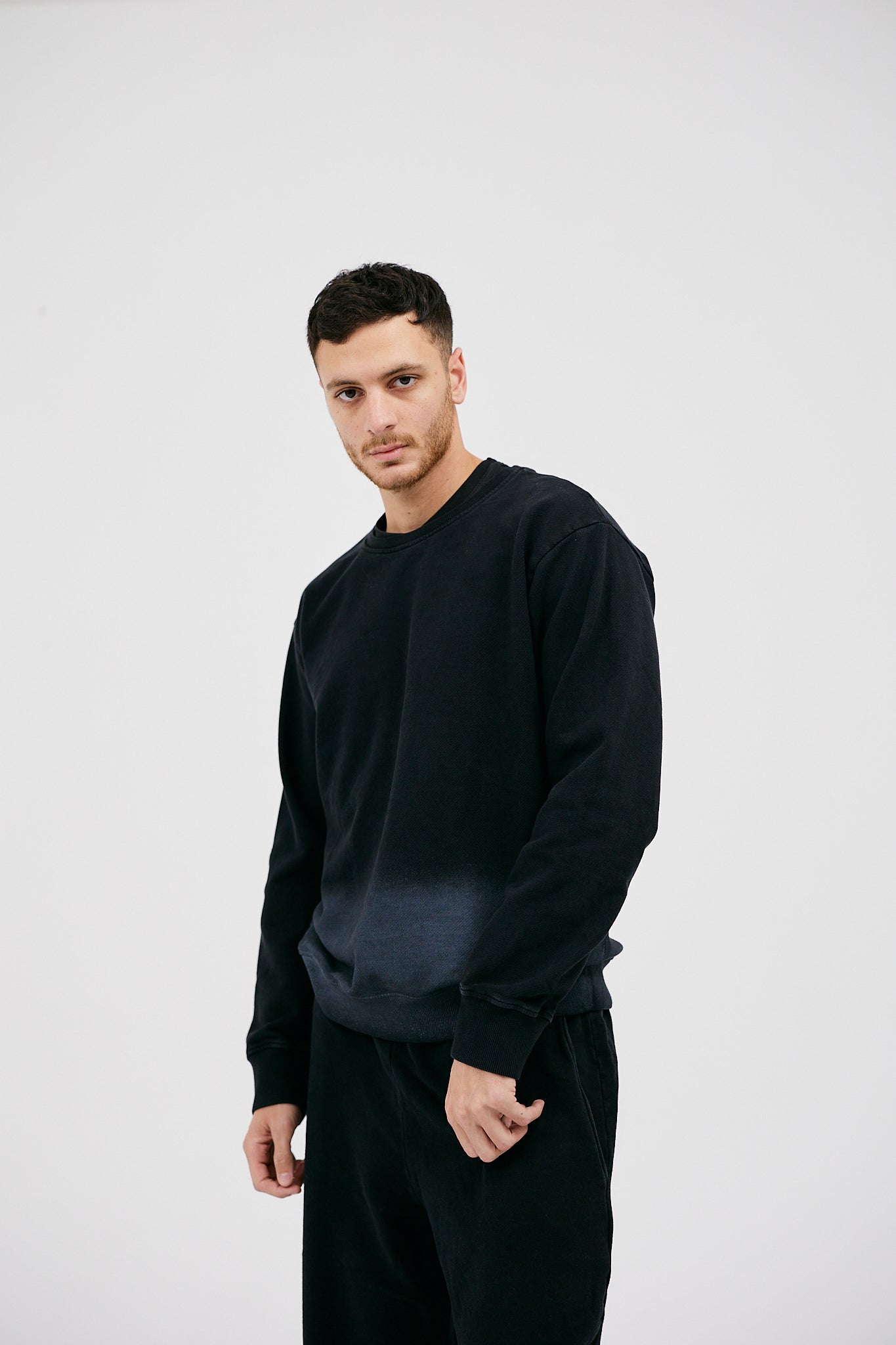 Fade Crew Neck Sweatshirt - Black