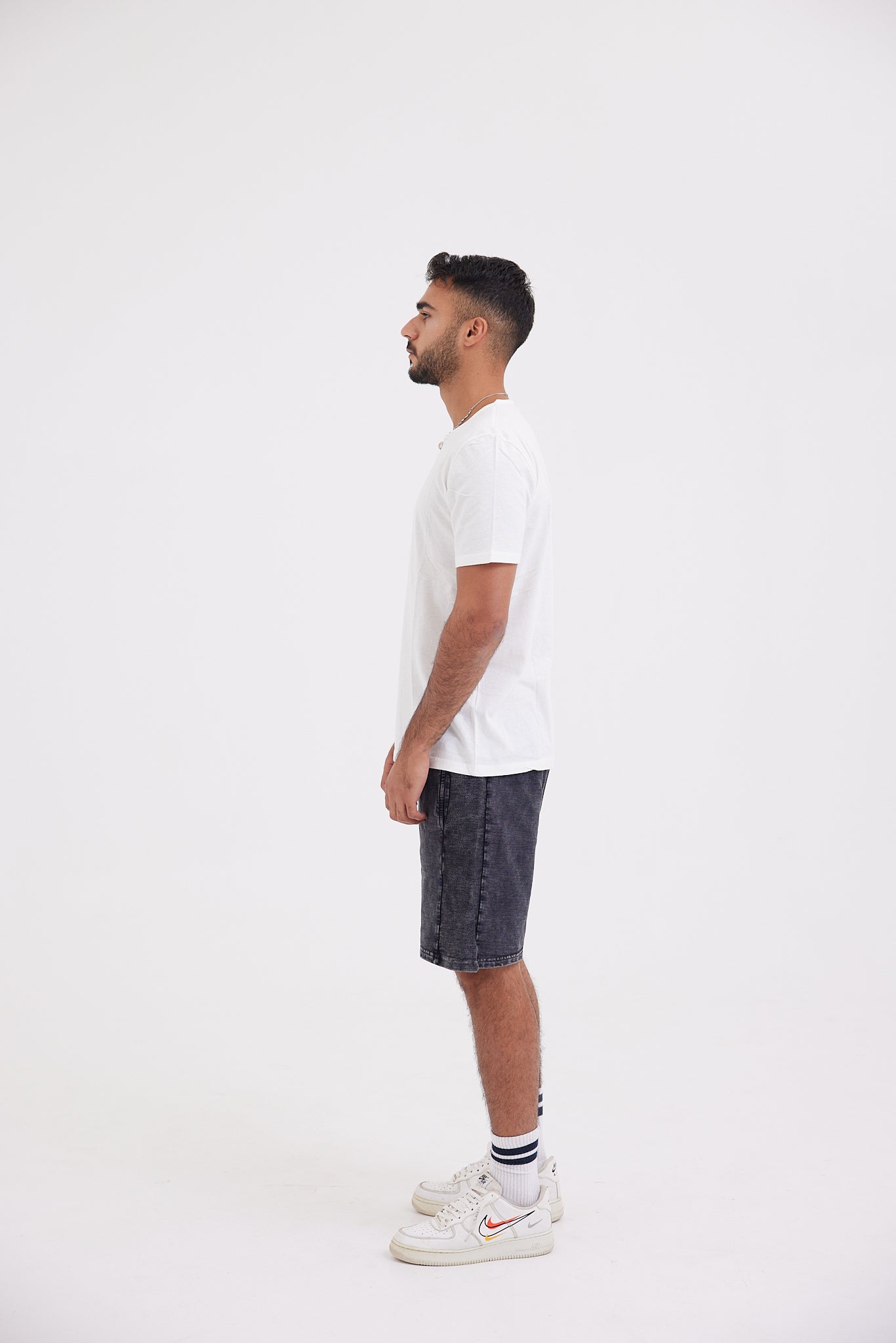 Stone Wash Shorts - Black