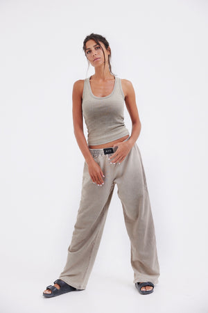 Stone Wash Sweatpants - Sand