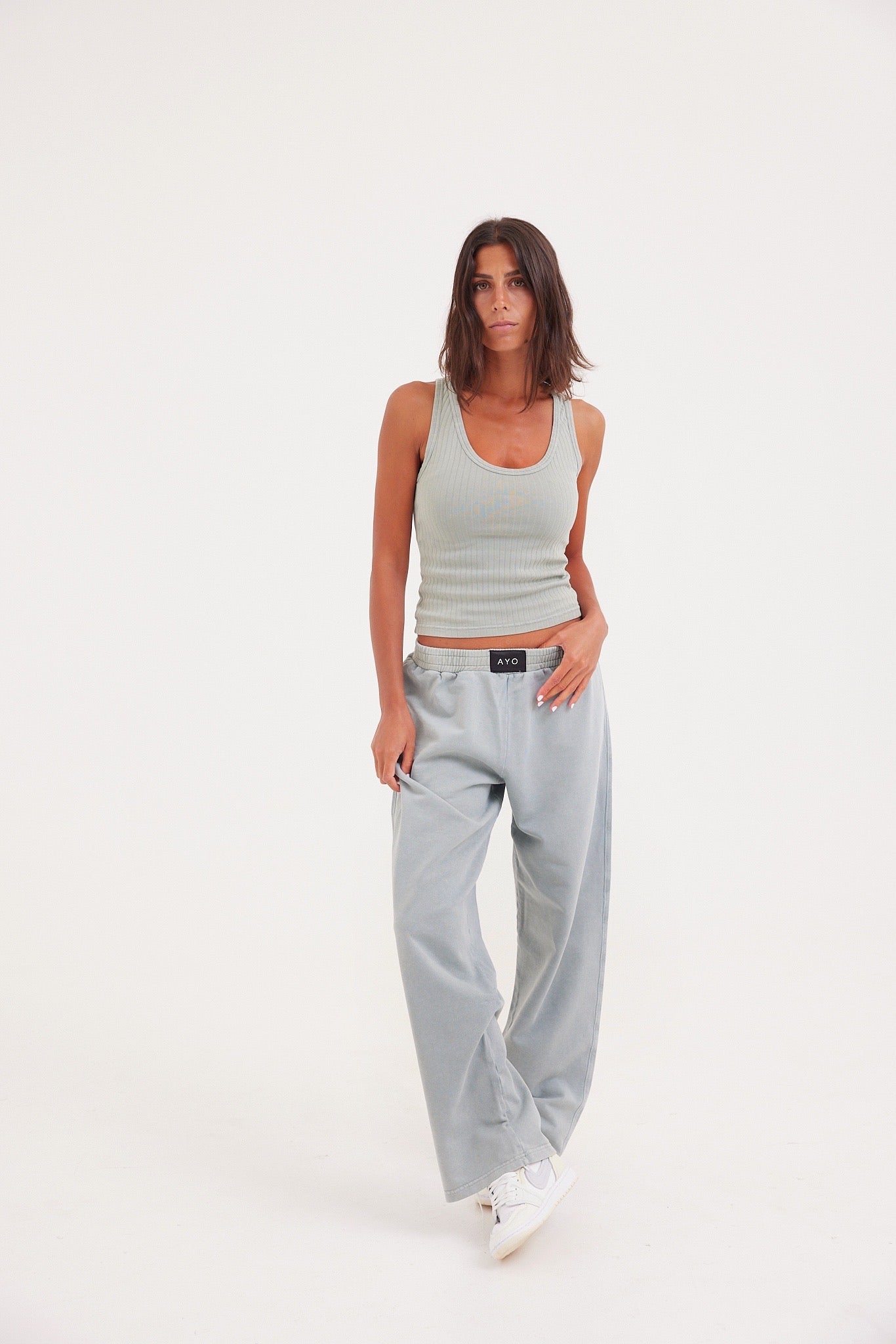 Stone Wash Sweatpants - Aqua