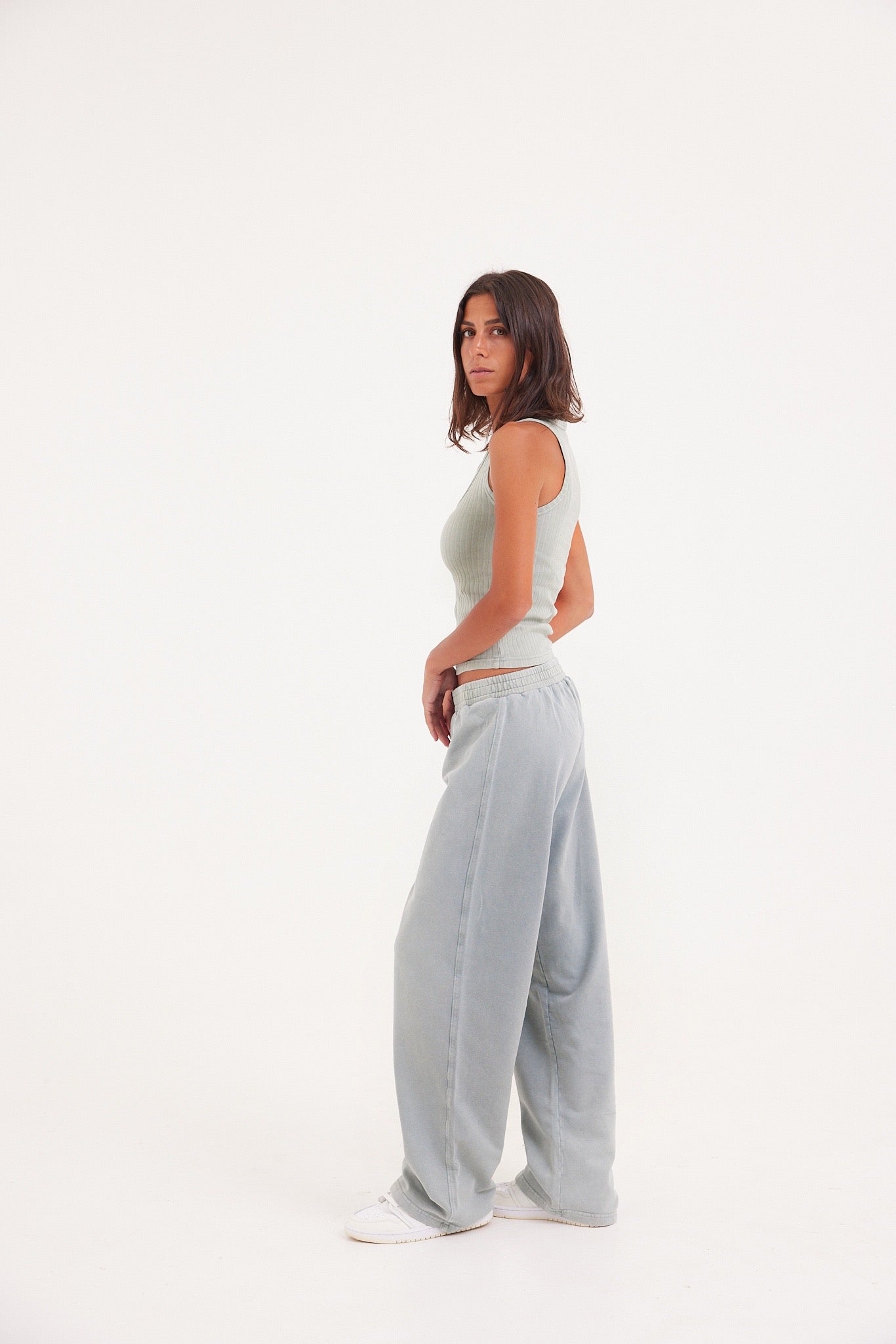 Stone Wash Sweatpants - Aqua