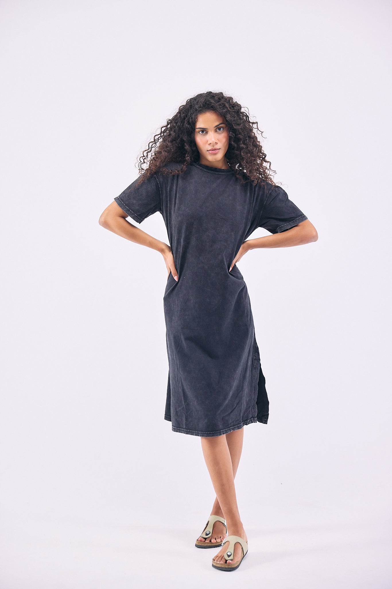 Stone Wash Dress - Black