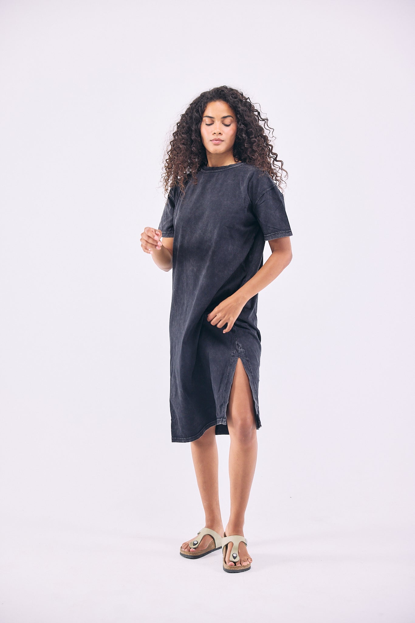 Stone Wash Dress - Black