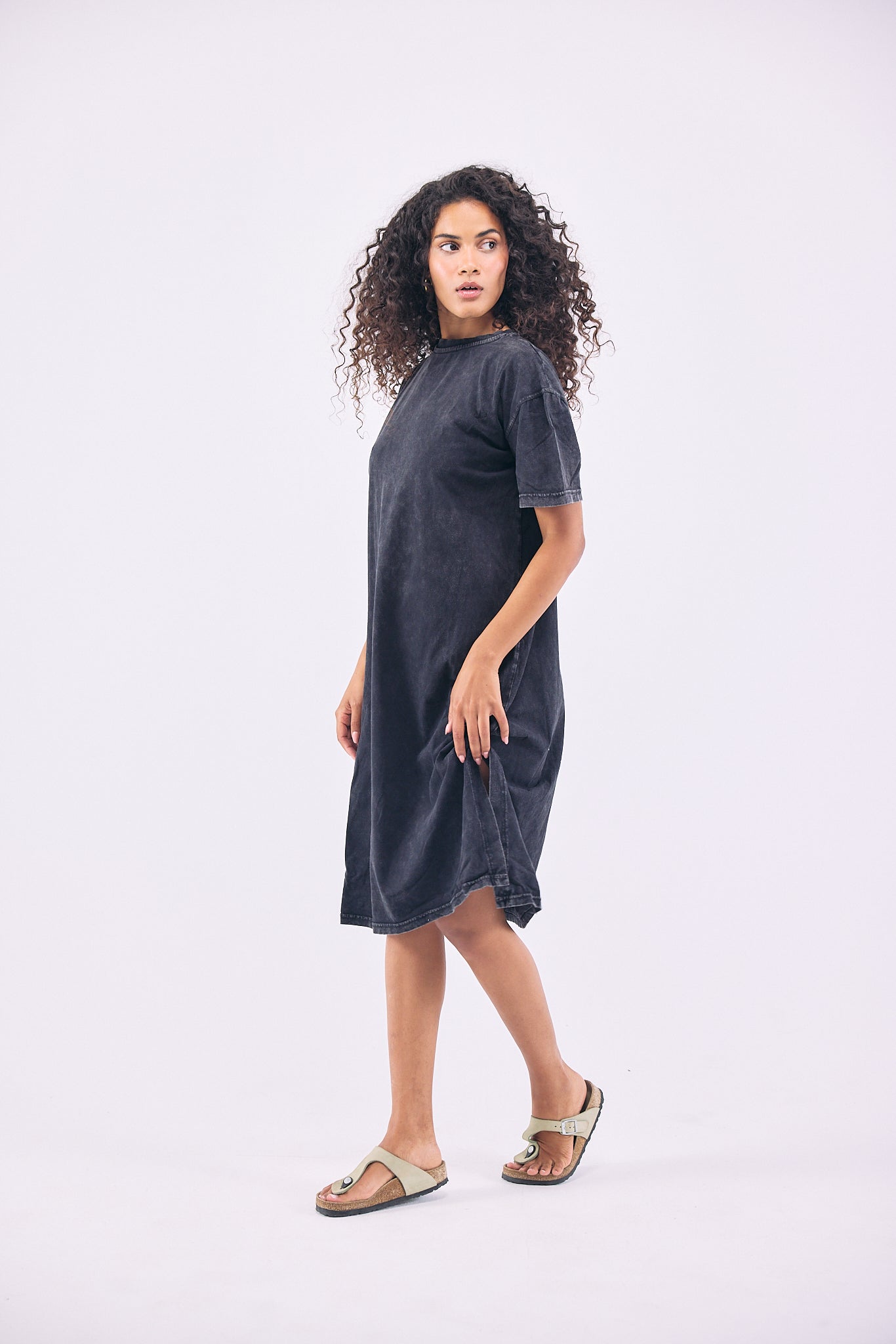 Stone Wash Dress - Black