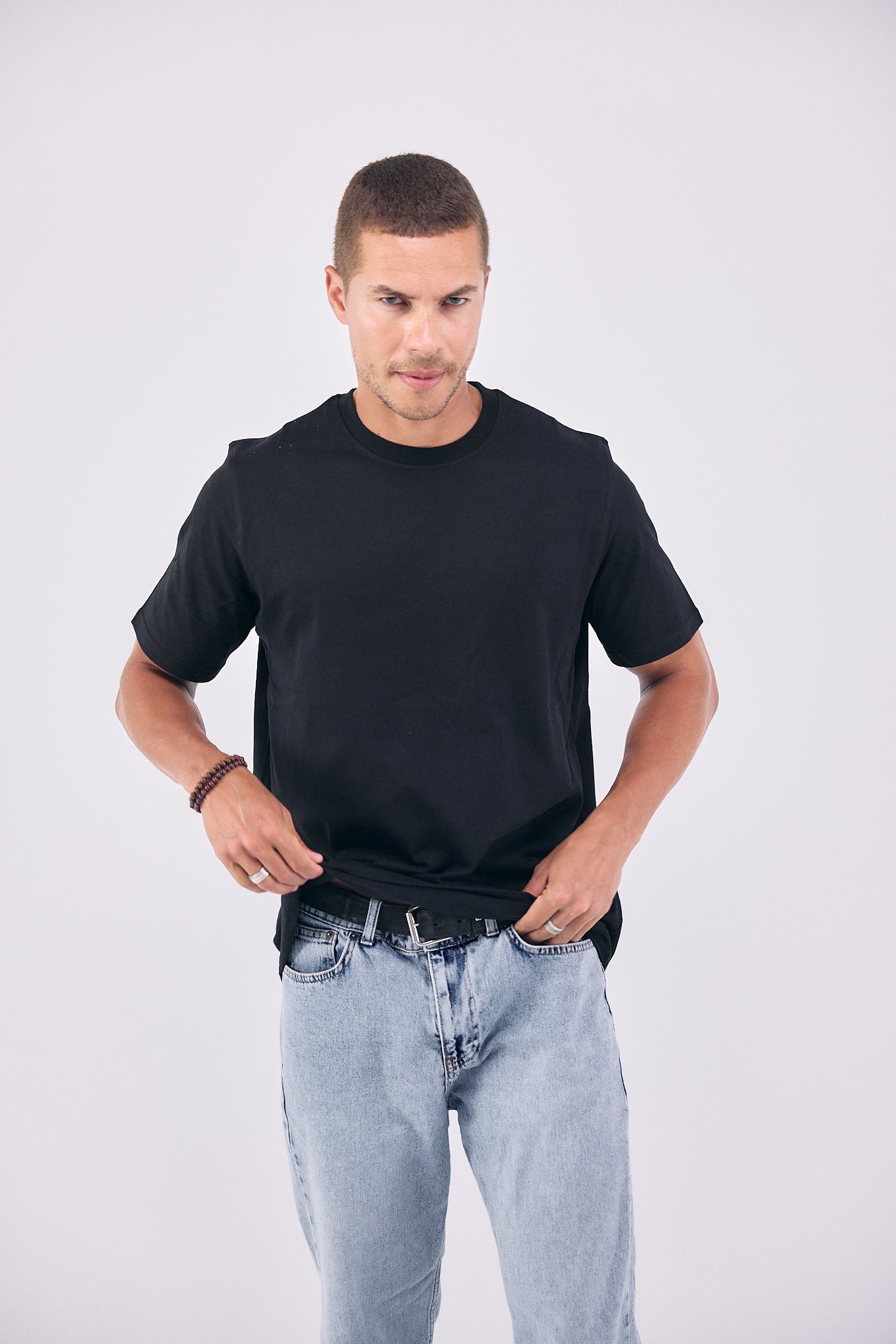 PACK of 3 Crew Neck Classic T-Shirt - BLACK