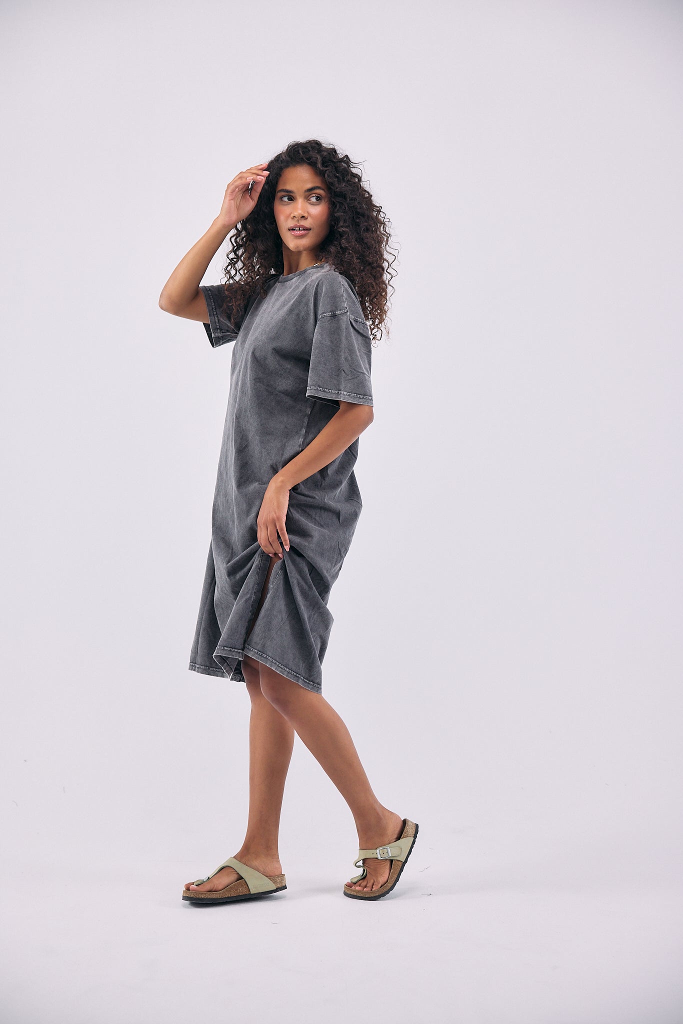 Stone Wash Dress - Grey