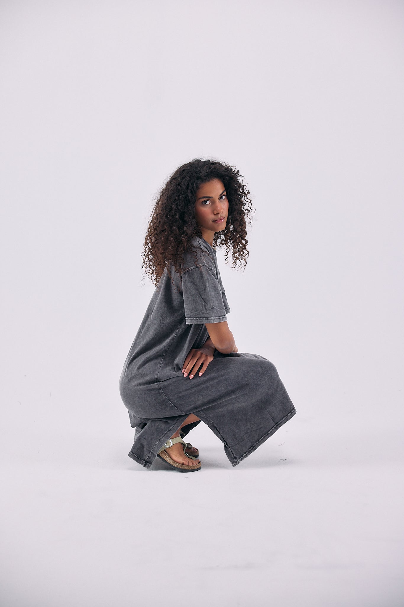 Stone Wash Dress - Grey