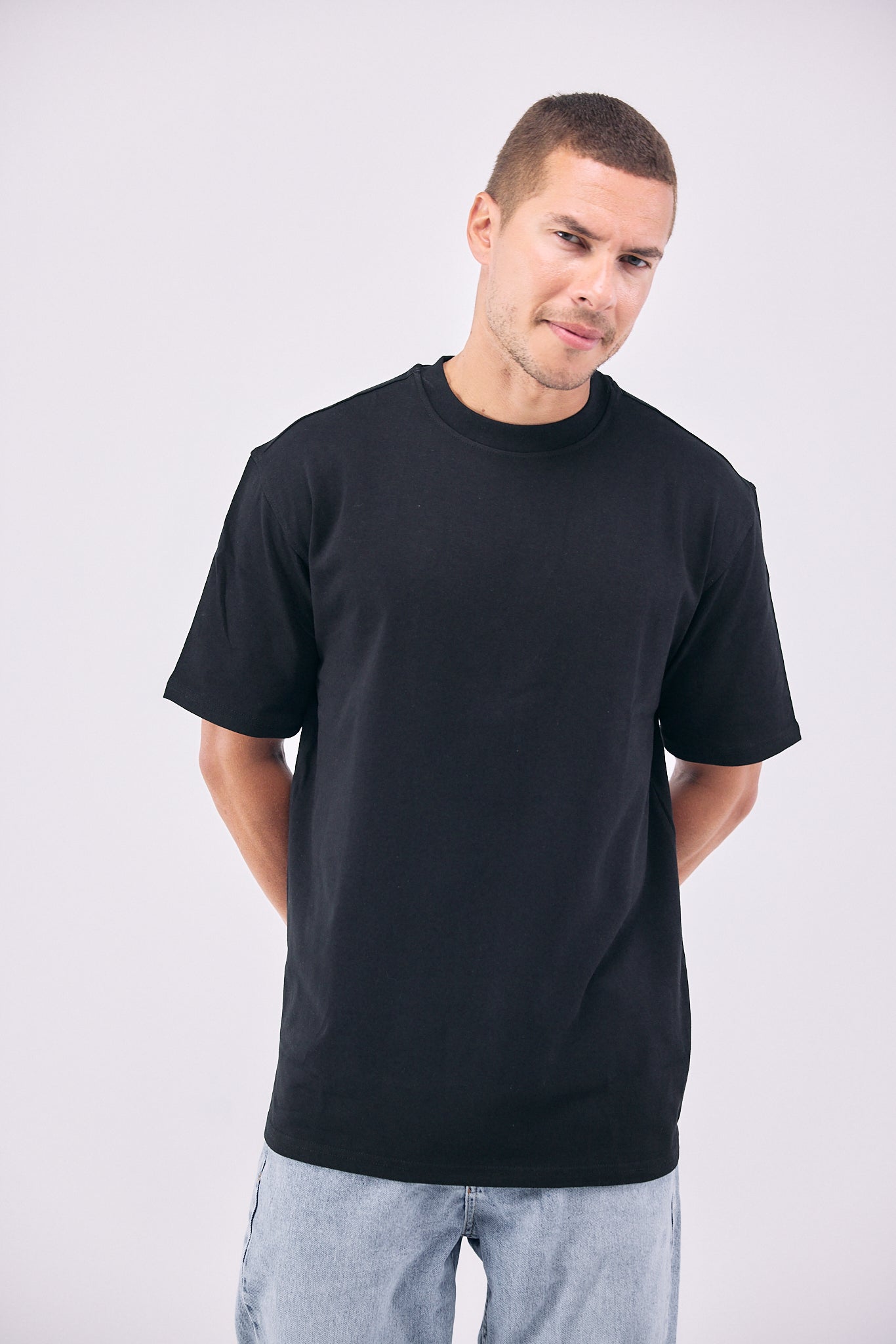 PACK of 2 Mid Weight Box Fit T-Shirt - BLACK