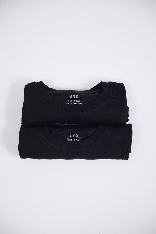PACK of 2 Mid Weight Box Fit T-Shirt - BLACK