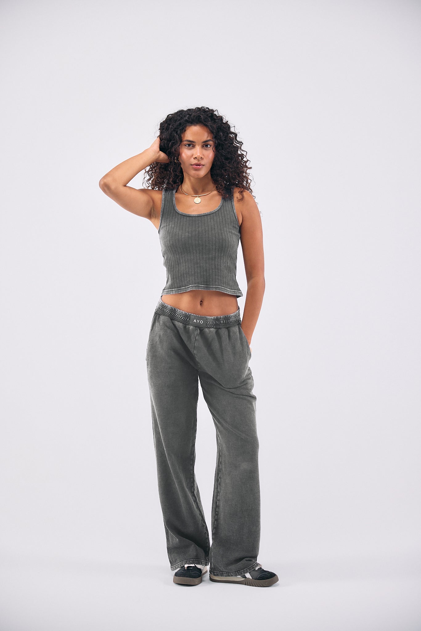 Stone Wash Sweatpants - DARK GREY