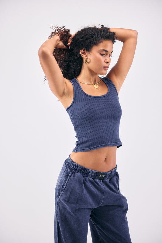 Stone Wash Tank Top - NAVY