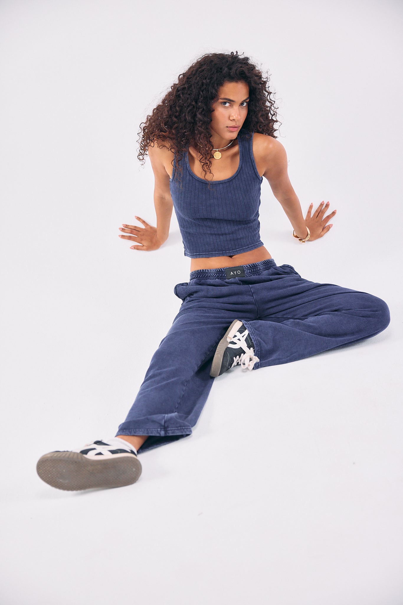 Stone Wash Sweatpants - NAVY