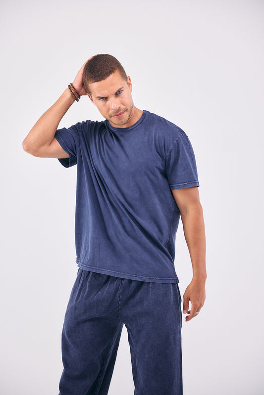 Stone Wash T-shirt  NAVY