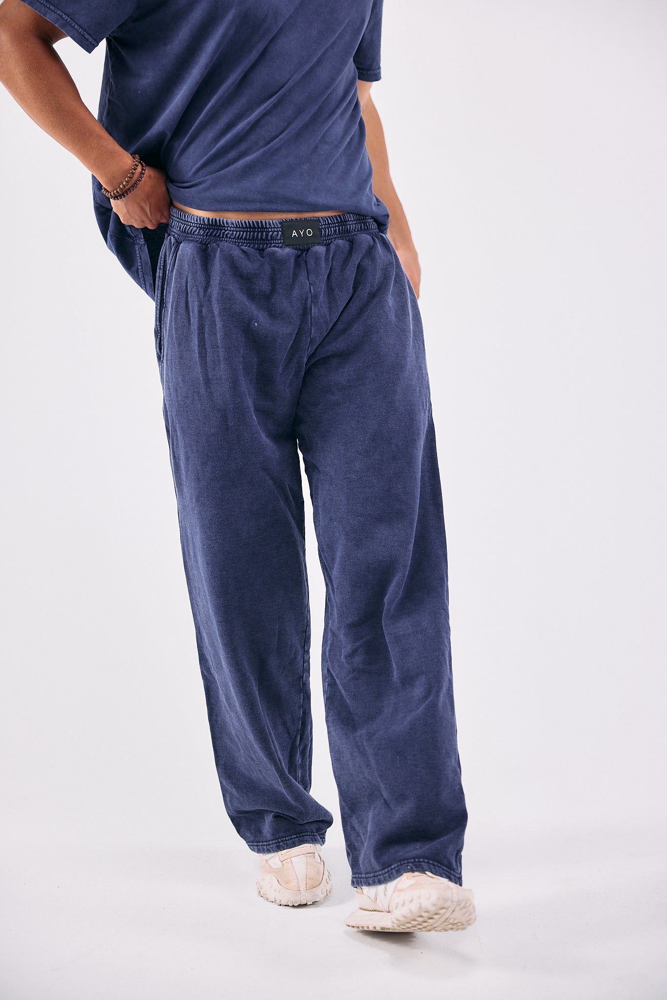 Stone Wash Sweatpants - NAVY
