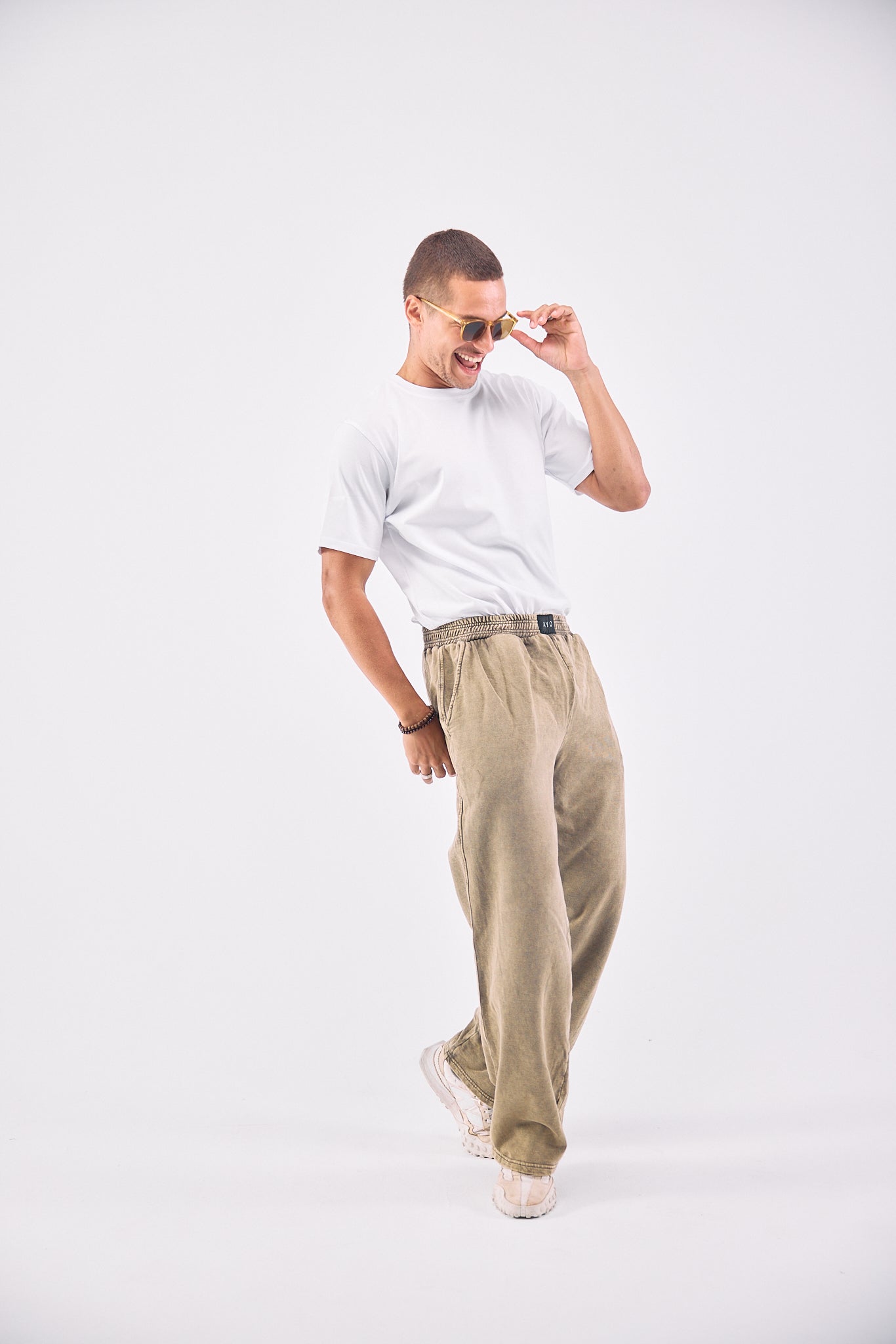 Stone Wash Sweatpants - OLIVE