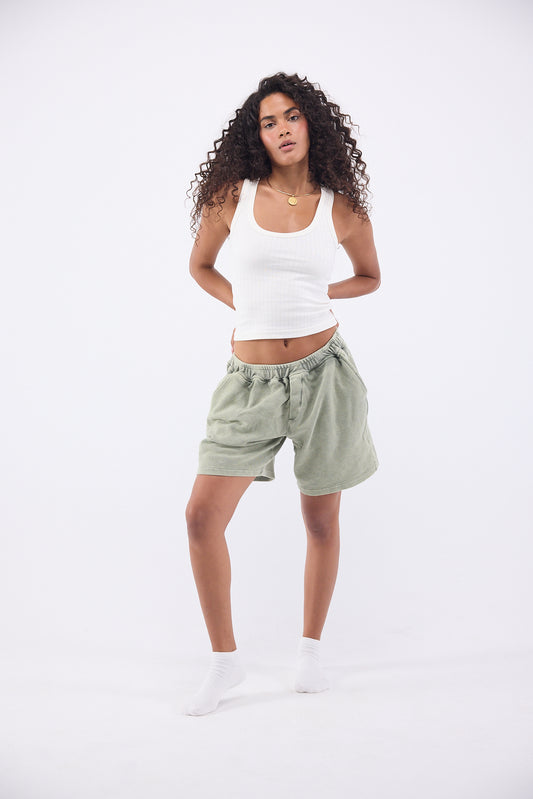 Washed Comfort Shorts - IVORY